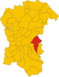 Map of comune of Manoppello (province of Pescara, region Abruzzo, Italy)